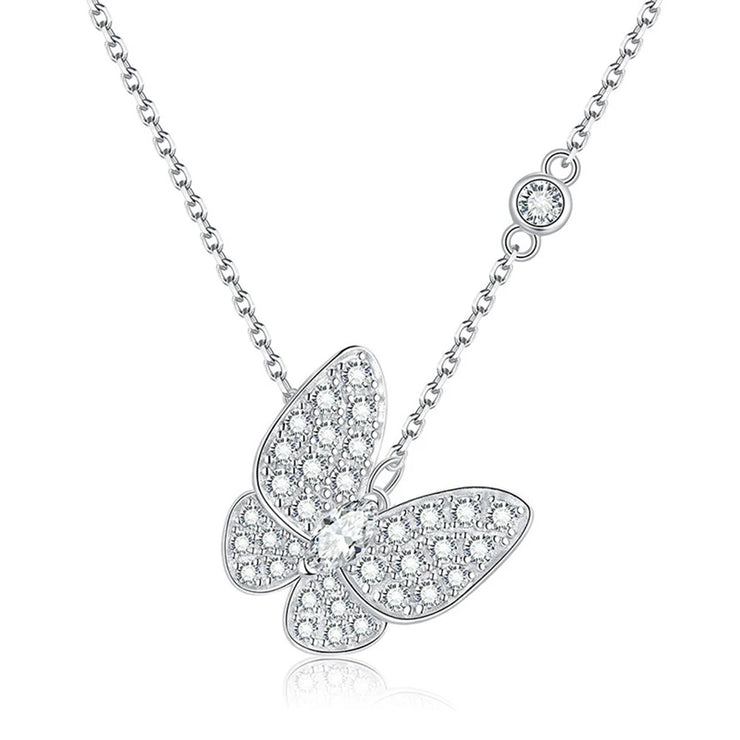 925 sterling silver VVS1 moissanite butterfly necklace™