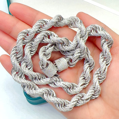 925 sterling silver VVS1 moissanite rope chain™
